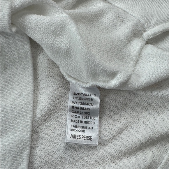 James Perse Vintage French Terry Cropped Raglan Pullover White Size 3 US L - Picture 4 of 7